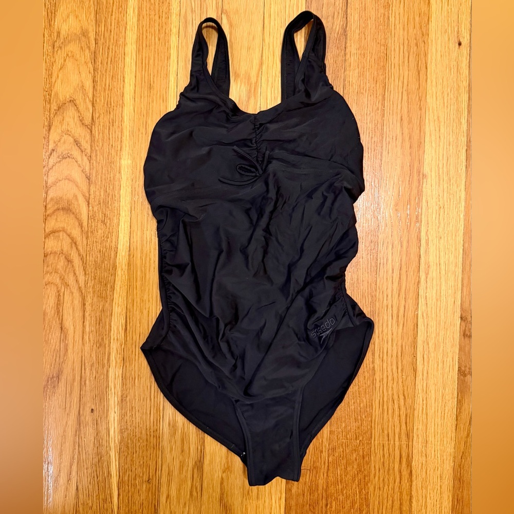 Speedo Maternity Black One-Piece Swimsuit Size Small